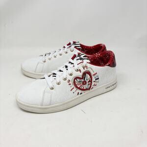 Desigual Size 9/40 Cosmic Heart Love is Infinity Embroidered Sequin Sneaker